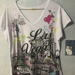 White Las Vegas Graphic Tee